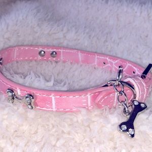 Pink Dog Collar with Bling